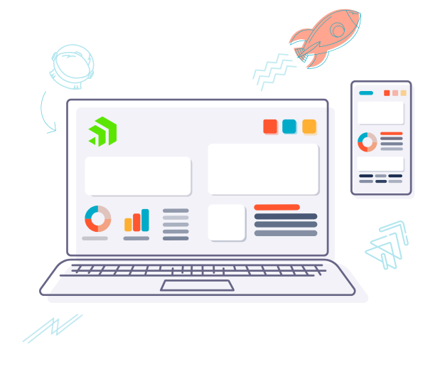 sitefinity partner dashboard - dev support screen with  space themed icons