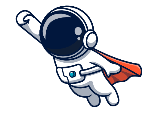 astronaut super hero with cape