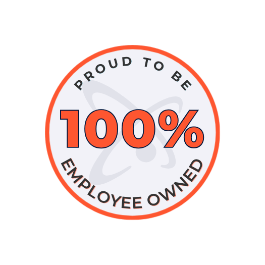 proud to be 100% employee owned badge